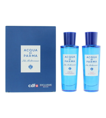 Set Acqua di Parma: Blu Mediterraneo - Fico di Amalfi, Eau De Toilette, Unisex, 30 ml + Blue Mediterraneo - Mirto di Panarea, Eau De Toilette, Unisex, 30 ml