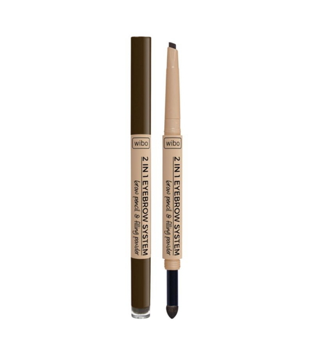 Wibo, 2 in 1 Eyebrow System, Eyebrow Cream  Pencil, Powder & Brush 3-In-1, 3, Dark Brown, 0.2 g