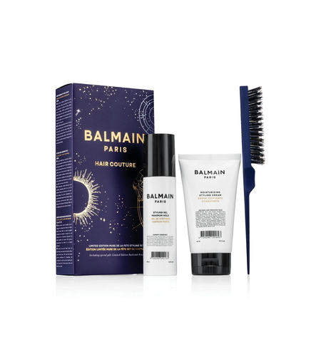 Set Balmain Professionnel: Balmain Professionnel, Panthenol, Hair Styling Gel, For Styling, Strong Hold, 100 ml + Moisturizing, Hair Styling Cream, 150 ml + Backcomb, Hair Brush