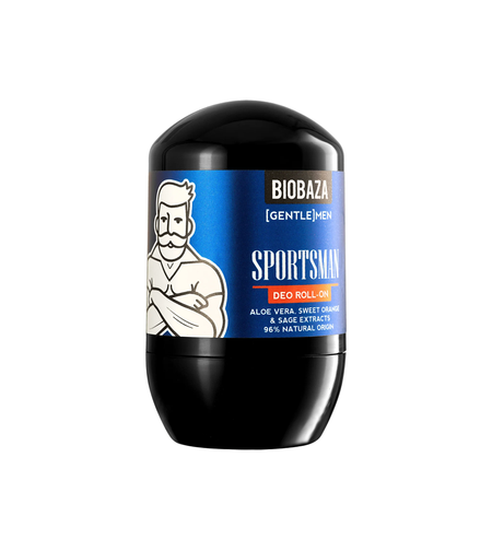 Biobaza, Sportsman, Natural Ingredients, Refreshing, Orange & Sage, Deodorant Roll-On, For Men, 50 ml