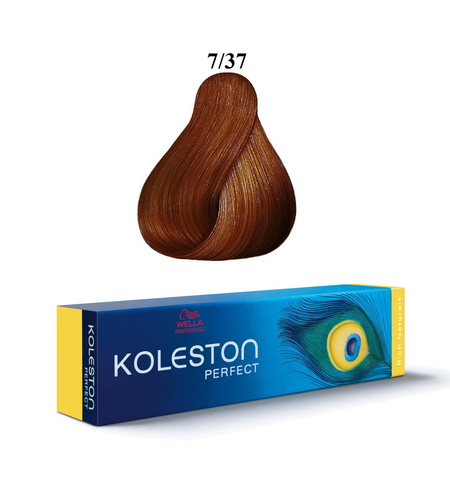 Wella Professionals, Koleston Perfect, Permanent Hair Dye, 7/37 Medium Blonde Golden Brown, 60 ml