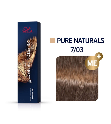 Wella Professionals, Koleston Perfect Me+, Permanent Hair Dye, 7/03 Medium Blonde Natural Golden, 60 ml