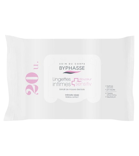 Byphasse, Byphasse, Intimate Wipes, 20 pcs, *Tester