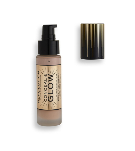 Makeup Revolution, Conceal & Glow, Illuminating, Cream Foundation, F4, 23 ml