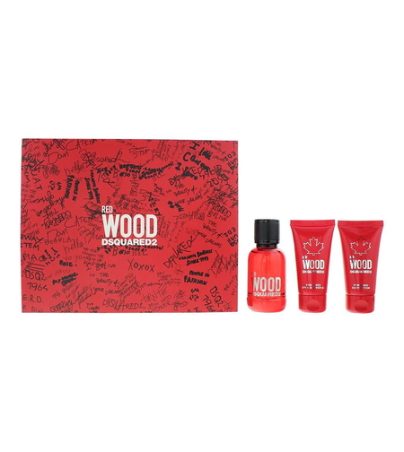Set Dsquared 2: Red Wood, Eau De Toilette, For Women, 50 ml + Red Wood, Shower Gel & Shampoo 2-In-1, 50 ml + Red Wood, Body Lotion, 50 ml