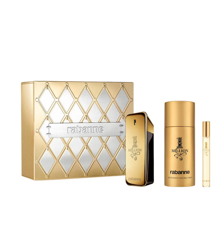 Set Paco Rabanne: 1 Million, Eau De Toilette, For Men, 100 ml + 1 Million, Eau De Toilette, For Men, 10 ml + 1 Million, Anti-Perspirant, Deodorant Spray, For Men, 150 ml