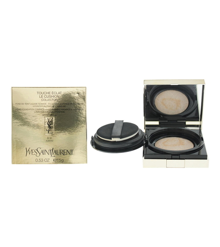 Yves Saint Laurent, Touche Eclat Le Cushion Collector, golden pigments & antioxidants, Luminous, Liquid Foundation, B30, Almond, 15 g