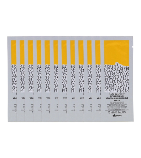 Set, Davines, Natural Tech Nourishing Hair Building Pack, Hair Treatment Cream Mask, 12 pcs, 12 ml