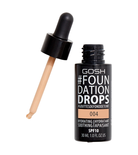 Gosh, Drops, Liquid Foundation, 004, Natural, SPF 10, 30 ml *Tester