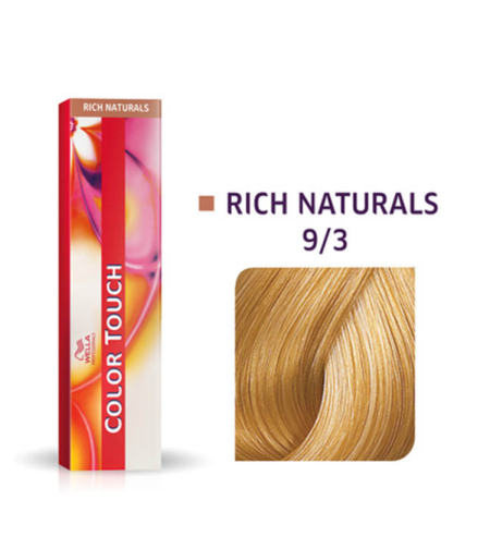 Wella Professionals, Color Touch, Ammonia-Free, Semi-Permanent Hair Dye, 9/3 Golden Light Blonde Mahogany, 60 ml