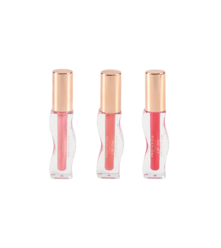 Set Profusion Cosmetics: Dream Pout, Lip Oil, Rose Veil, 2.3 ml + Dream Pout, Lip Oil, Coral Muse, 2.3 ml + Dream Pout, Lip Oil, Ruby Crush, 2.3 ml