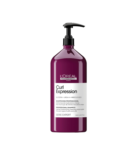 L'Oreal Professionnel, Serie Expert Curl Expression, Glycerin + Urea H + Hibiscus Seed, Hair Shampoo, Intense Moisturizing, 1500 ml