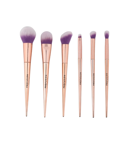 Set Profusion Cosmetics: Brush, Powder Brush + Brush, Foundation Brush + Brush, Multi Face Brush + Brush, Eyebrow Brush + Brush, Shader Brush, Multi Face Brush + Brush, Blending Brush, Multi Face Brush + Brush, Makeup Sponge + Brush, Makeup Sponge, *