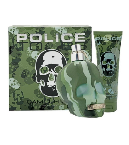 Set Police: To Be Camouflage, Eau De Toilette, For Men, 75 ml + To Be Camouflage, Hydrating, Body Lotion, 100 ml