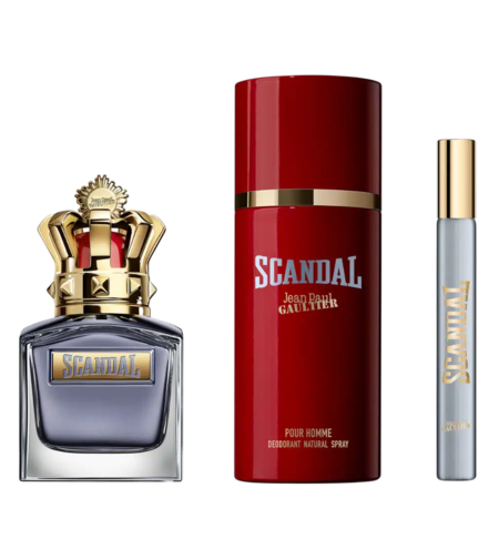 Set Jean Paul Gaultier: Scandal Pour Homme, Eau De Toilette, For Men, 50 ml + Scandal Pour Homme, Eau De Toilette, For Men, 10 ml + Scandal Pour Homme, Scented Spray, For Men, 150 ml
