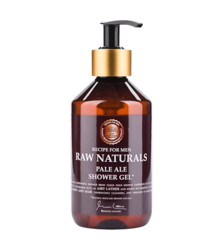 Raw Naturals, Pale Ale, 100% vegan, Refreshing and masculine, Cleansing, Shower Gel, Body and Hair, All Skin Types, 300 ml
