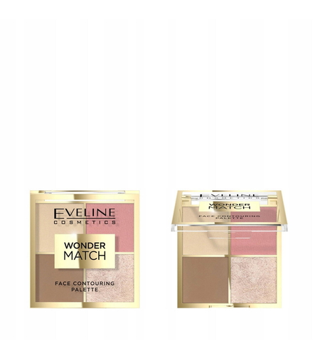 Eveline Cosmetics, Wonder Match, Contouring Palette, 4 Shades, 02, 10.8 g