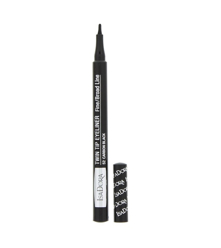IsaDora, Twin Tip, Liquid Eyeliner, 52, Carbon Black, 1 ml
