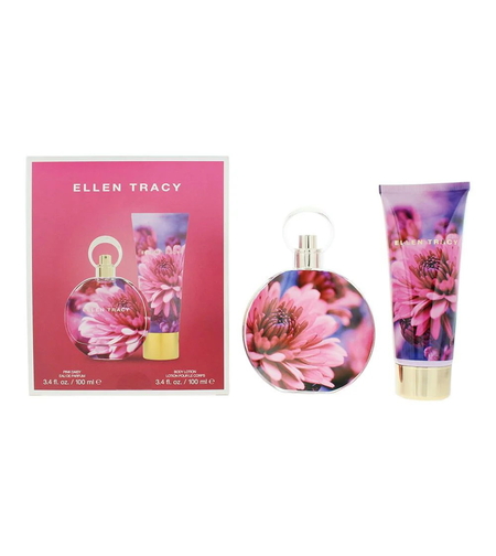 Set Ellen Tracy: Dream Florals Pink Daisy, Hydrating, Body Lotion, 100 ml + Dream Florals Pink Daisy, Eau De Parfum, For Women, 100 ml
