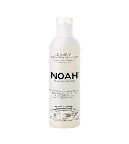 Noah, Natural, Black Pepper & Peppermint, Hair Shampoo, Fortifying, 250 ml
