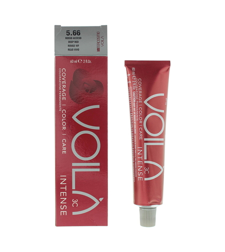 Intercosmo, Voila 3C Intense, Permanent Hair Dye, 5.66 Deep Red, 60 ml
