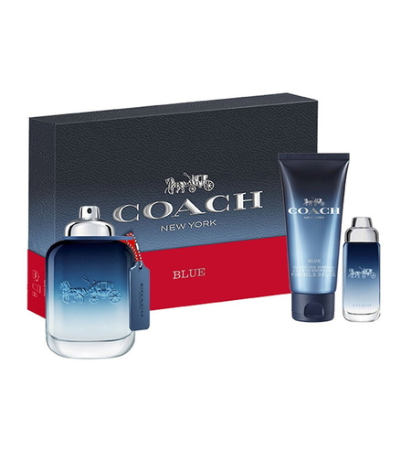 Set Coach: Blue, Eau De Toilette, For Men, 100 ml + Blue, Eau De Toilette, For Men, 15 ml + Blue, Shower Gel, Beard & Hair, 100 ml