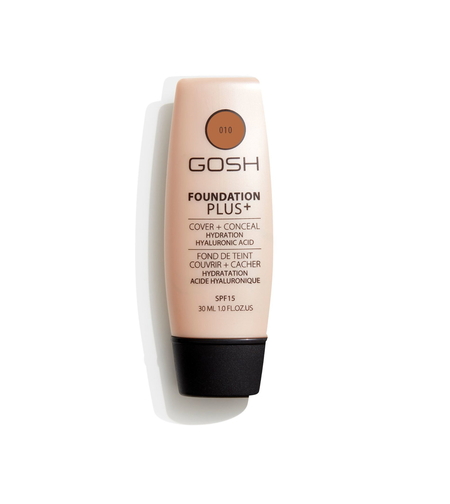 Gosh, Foundation Plus+, Liquid Foundation & Concealer 2-In-1, 010, Tan, SPF 15, 30 ml *Tester