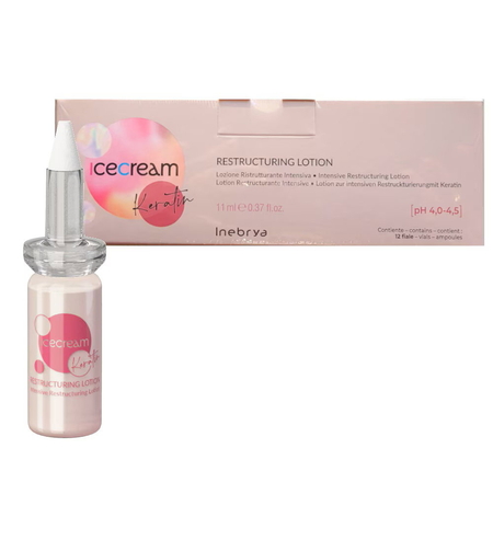 Inebrya, Ice Cream Keratin, Hair Lotion Treatment, Intensive repair, 12 pcs, 11 ml
