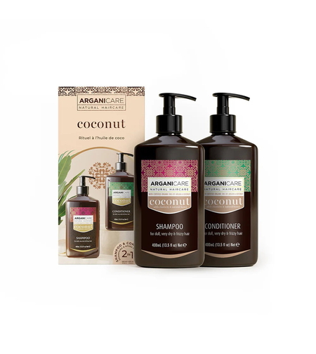 Set Arganicare: Coconut, Hair Shampoo, Nourishing & Moisturising, 400 ml + Coconut, Hair Conditioner, Hydrating & Nourishing, 400 ml