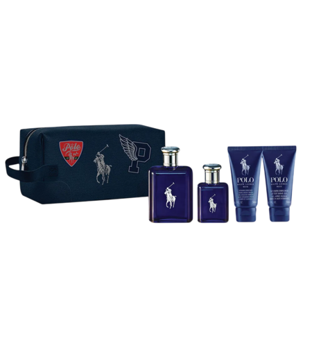 Set Ralph Lauren: Polo Blue, Eau De Toilette, For Men, 125 ml + Polo Blue, Eau De Toilette, For Men, 40 ml + Polo Blue, Shower Gel & Shampoo 2-In-1, 50 ml + Polo Blue, Moisturizing, After-Shave Balm, 50 ml