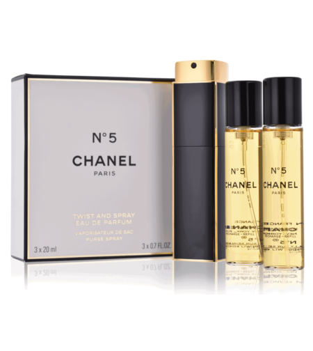 Set Chanel: Chanel N°5, Eau De Parfum, For Women, Refillable, 20 ml + Set Duo, Chanel N°5, Eau De Parfum, For Women, Refill, 2 pcs, 20 ml
