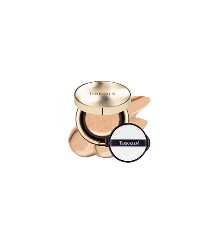 Terrazen, Perfect Finish Cushion, Radiant Finish, Cream Foundation, 21, Light Beige, SPF 50+, 15 g