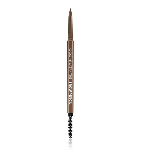 Gosh, Ultra Thin, Eyebrow Cream Pencil & Brush 2-In-1, 002, Grey Brown, 0.09 g