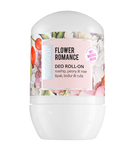 Biobaza, Flower Romance, Natural Ingredients, Refreshing, Floral, Deodorant Roll-On, For Women, 50 ml