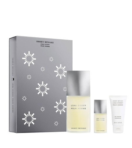 Xmas 2023 Set Issey Miyake: L'Eau D'Issey Pour Homme, Eau De Toilette, For Men, 125 ml + L'Eau D'Issey Pour Homme, Eau De Toilette, For Men, 15 ml *Miniature + L'Eau d'Issey, Moisturizing, Shower Gel, For All Skin Types, 50 ml