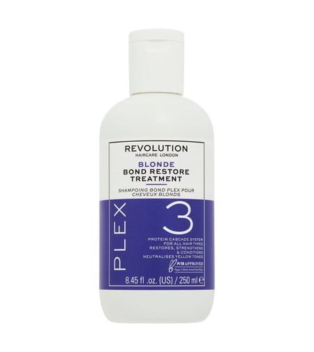 Revolution Haircare, Blonde Plex 3, Hair Treatment Shampoo, Restores, For Damaged Hair, 250 ml
