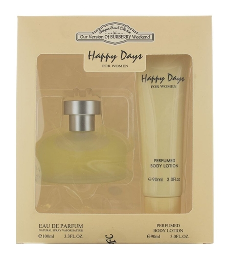Set Designer French: Happy Days, Eau De Parfum, For Women, 100 ml + Happy Days, Hydrates, Body Lotion, 90 ml