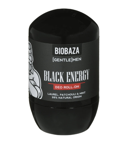 Biobaza, Black Energy, Alcohol-Free, Refreshing, Woody & Fresh, Deodorant Roll-On, For Men, 50 ml