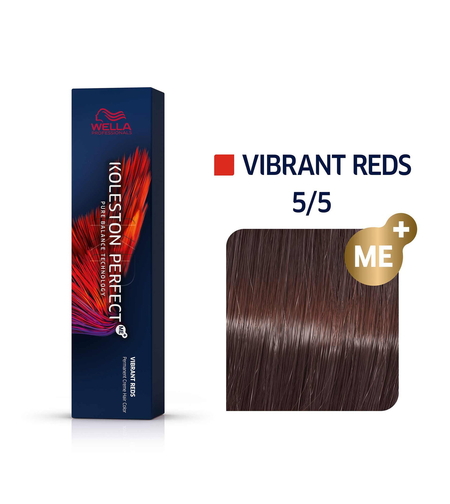 Wella Professionals, Koleston Perfect Me+, Permanent Hair Dye, 5/5 Light Brown Red Violet, 60 ml