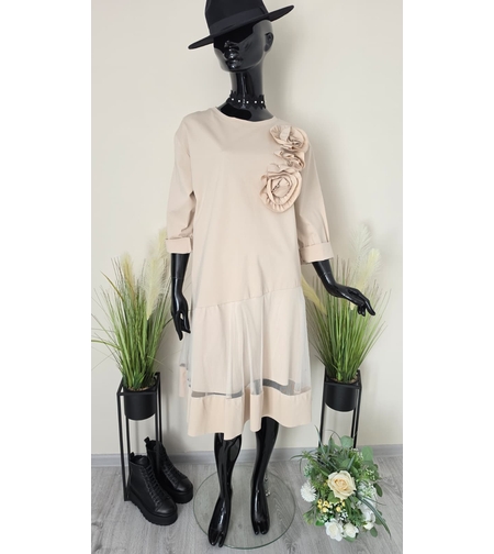 Rochie Midi Blossom-Bej