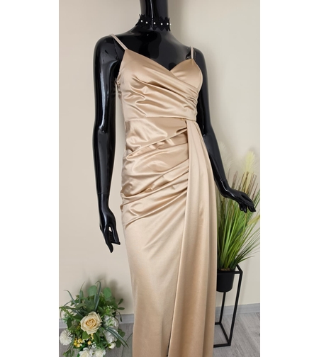 Rochie Lungă Amira-Șampanie