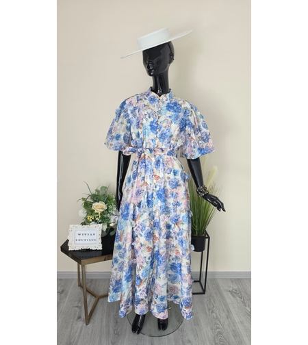 Rochie Aura Floral-Albastru