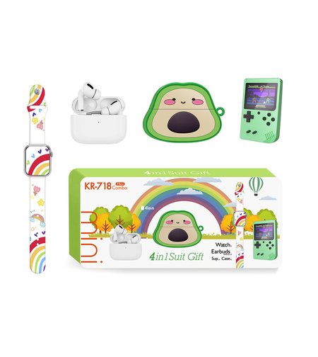 KARLER BASS K718-Combo set (mini watch, konzola, TWS Bluetooth Slusalice + futrola za slusalice Avocado)