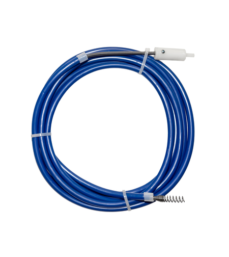 Устройство для удаления засоров спираль в виниловой оплетке с насадкой и муфтой для  подключения шуроповерта для труб до 3 м