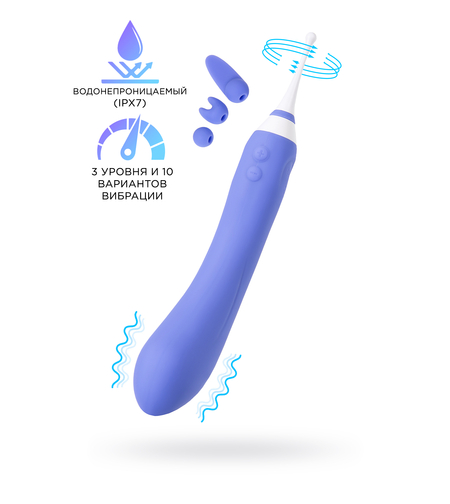 Вибратор LOVENSE Hyphy  с клиторальным стимулятором, силикон, фиолетовый, 21,6 см