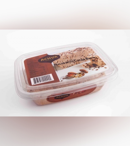 halve with cocoa beans