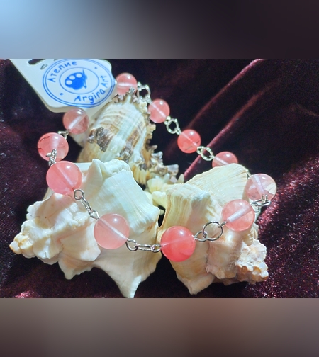 Гривна Розов кристал - 23 см.