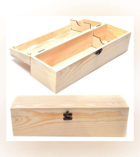 Дървена Кутия за Вино с отварящ се капак