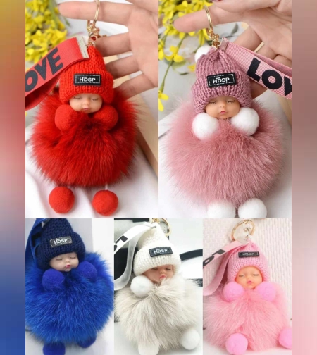 Ключодържател  с помпон Спящо Бебе