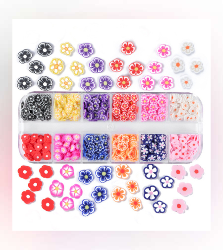 Контейнер с декорации цветя-12 вида  